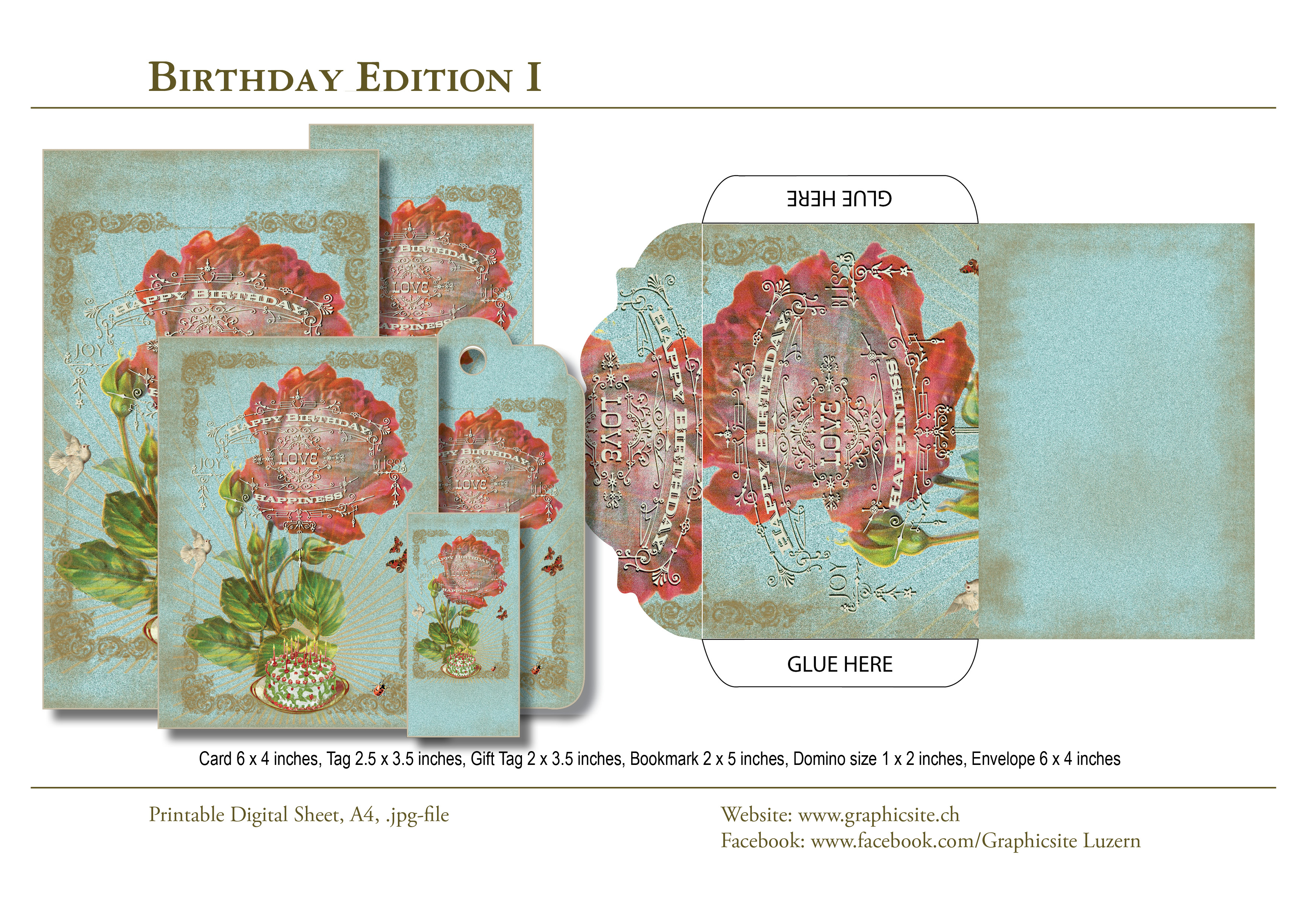 Printable Digital Sheets - Collection - Birthday 1